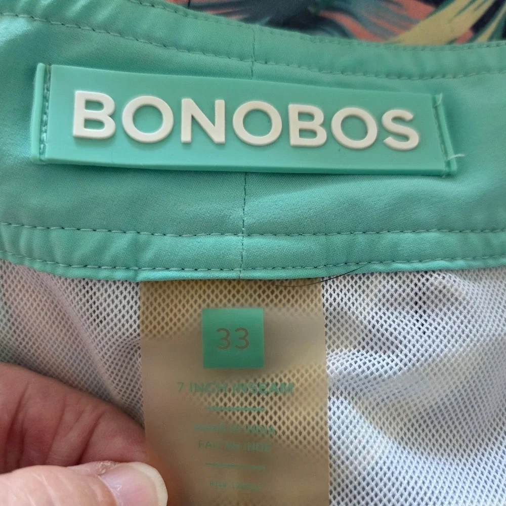 Bonobos Swim Trunks‎ Board Shorts Mesh Lined Floral Pineapple Print Size 33/ 7in